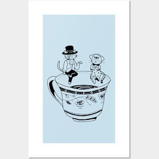 Dapper Cats Tea Time Posters and Art